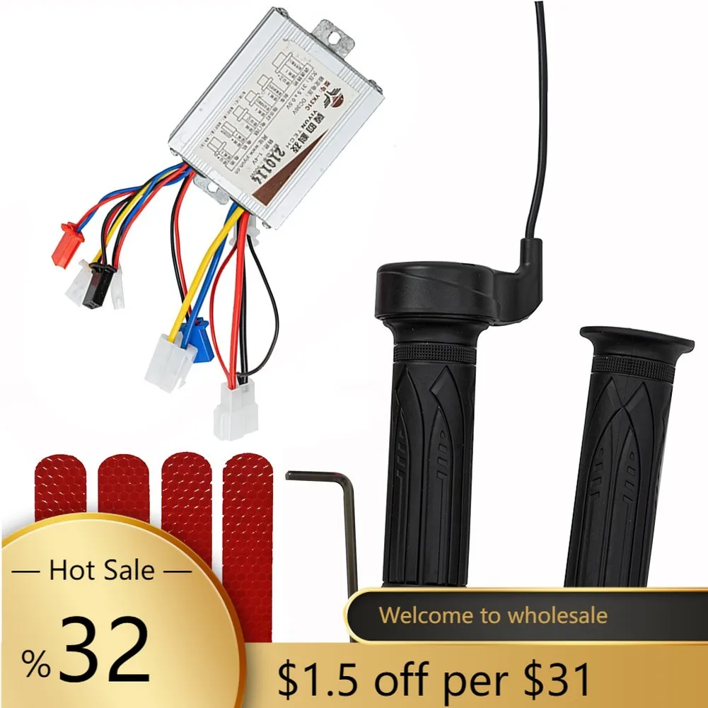 

E-Bike 24V 250W Motor Brushed Controller Throttle Grip Turn Handle Reflective Stickers Wrench Tool For Electric Bicycle Scooter