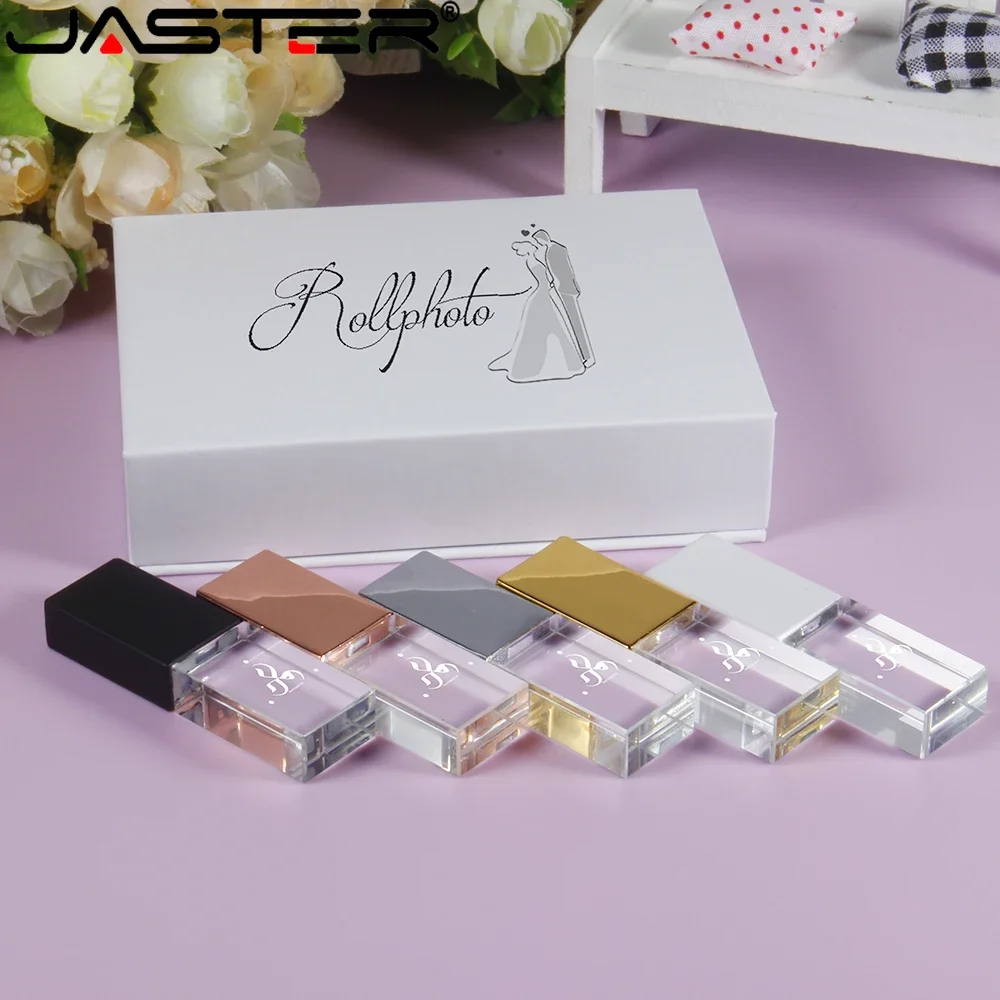 JASTER LED Crystal Высокоскоростной флэш-накопитель USB 2.0 128 ГБ Бесплатный индивидуальный