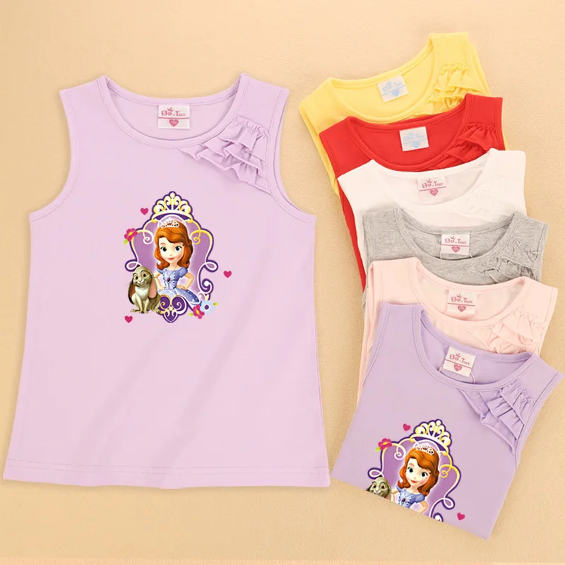 

Girls' Sleeveless Vest Bottoming Shirt Kids Clothes Birthday Tshirt Women Kids Summer Clothes Girls Clothes