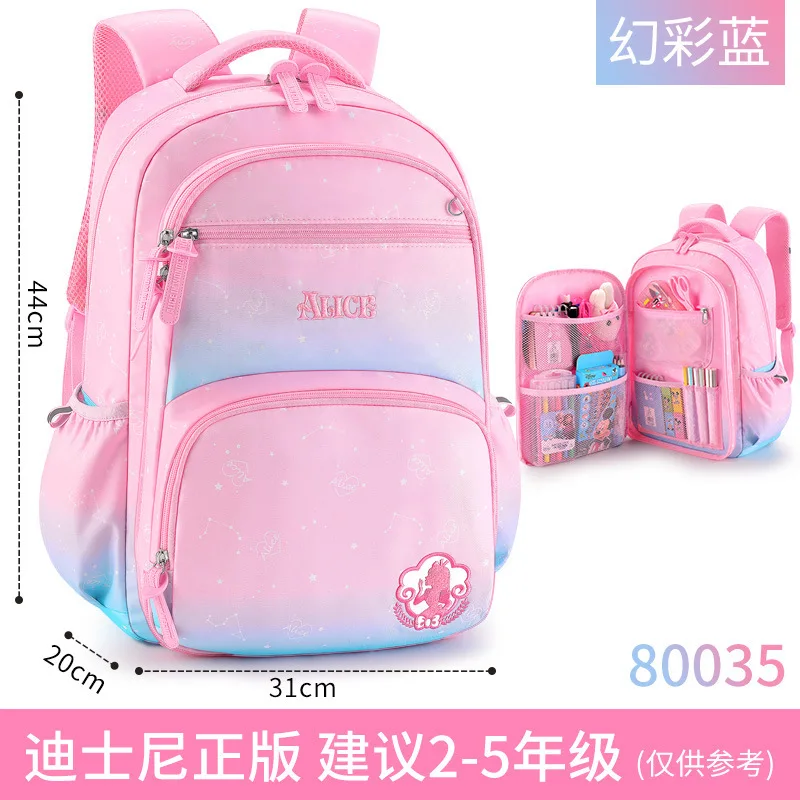 2022 New Disney Night Sky Pattern Girl's Schoolbag, lightweight, comfortable and breathable Disney children's backpack