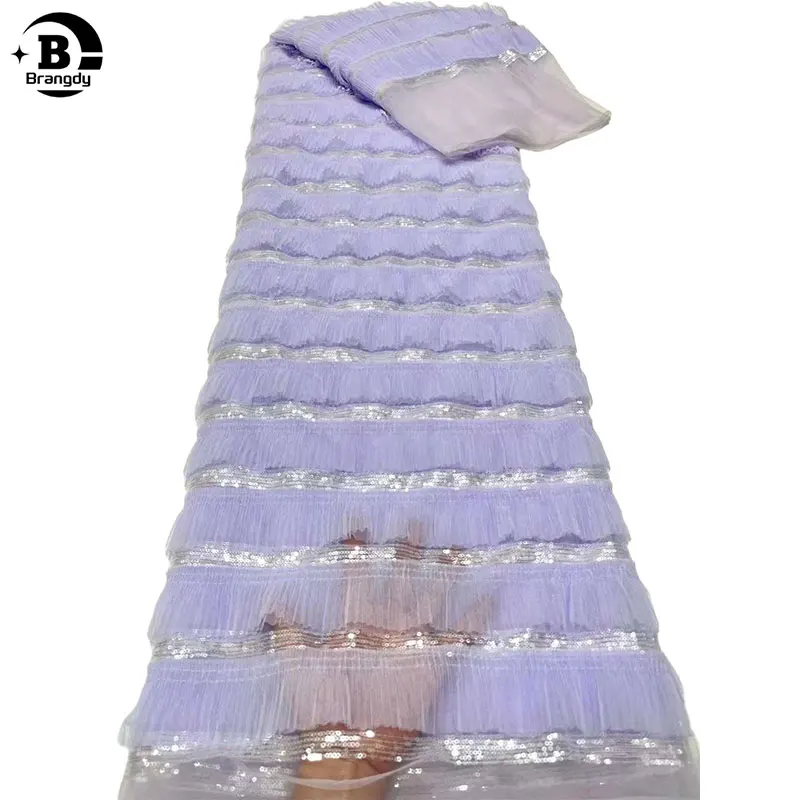 Кружевная ткань с блестками 2024 Высококачественная нигерийская французская