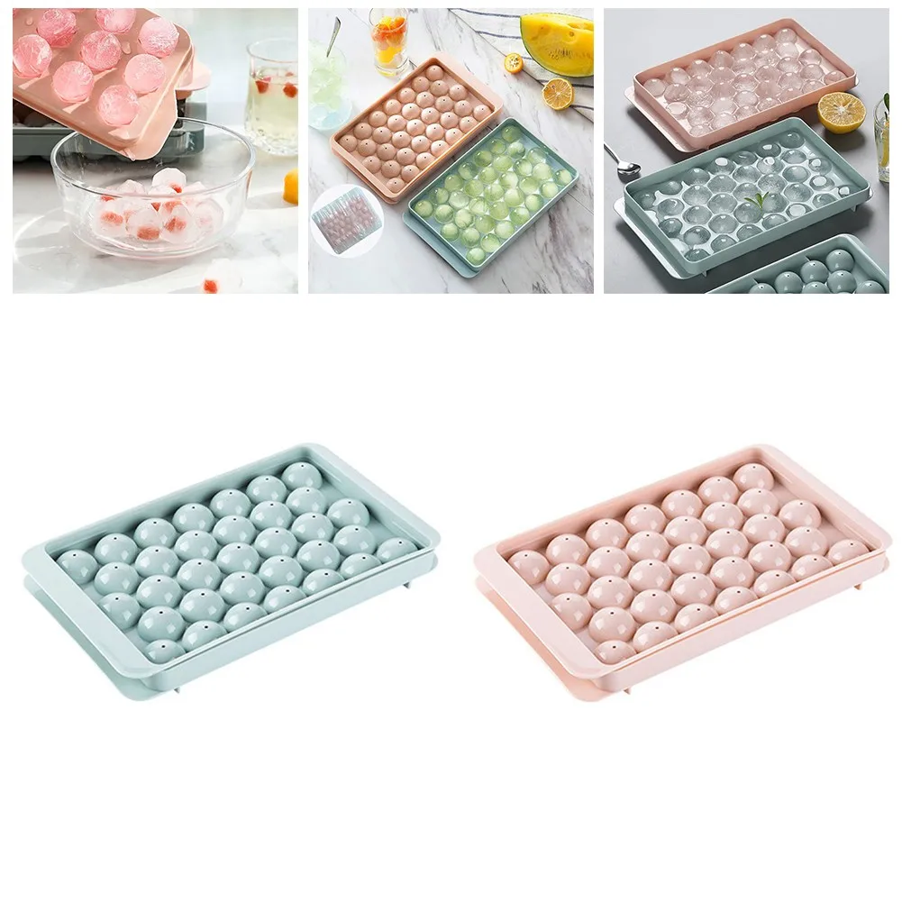 

Ice Cube Tray Cute Plastic Round 33 Grid Popsicle Shape Ice Cube Maker Tray Fruit Maker Bar Party Pudding Tool Kitchen