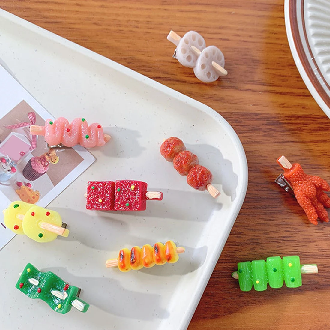 Girls Hair Dress Acrylic Vegetables Hairgrips Funny Duckbilled Food Hair Clips Simulated Food Hair Accessories