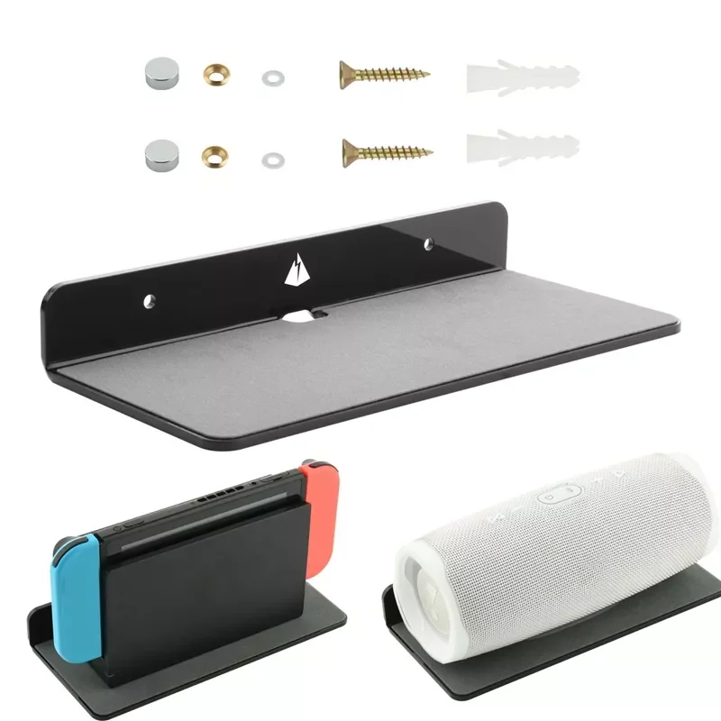 

2023 Wall Shelf Speaker Stand, Acrylic Wall Mount Display Shelf for Bluetooth Speaker, Webcam, Cell Phones, Toy storage holder