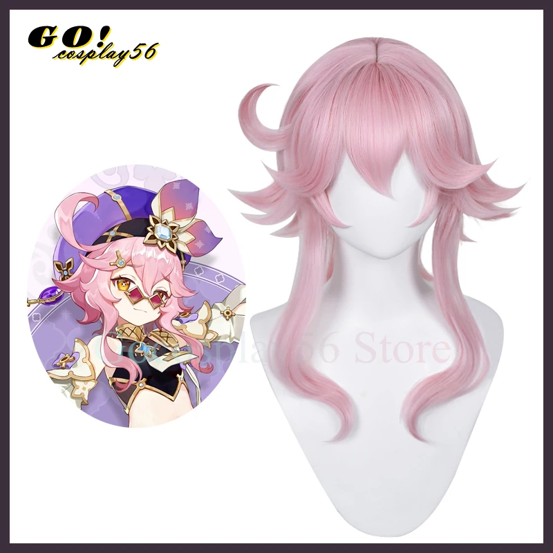 

Парик для косплея Genshin Impact Sumeru Dori, розовый, длиной 52 см, термостойкий, с волосами, для женщин, для ролевых игр, головной убор на Хэллоуин, 2022