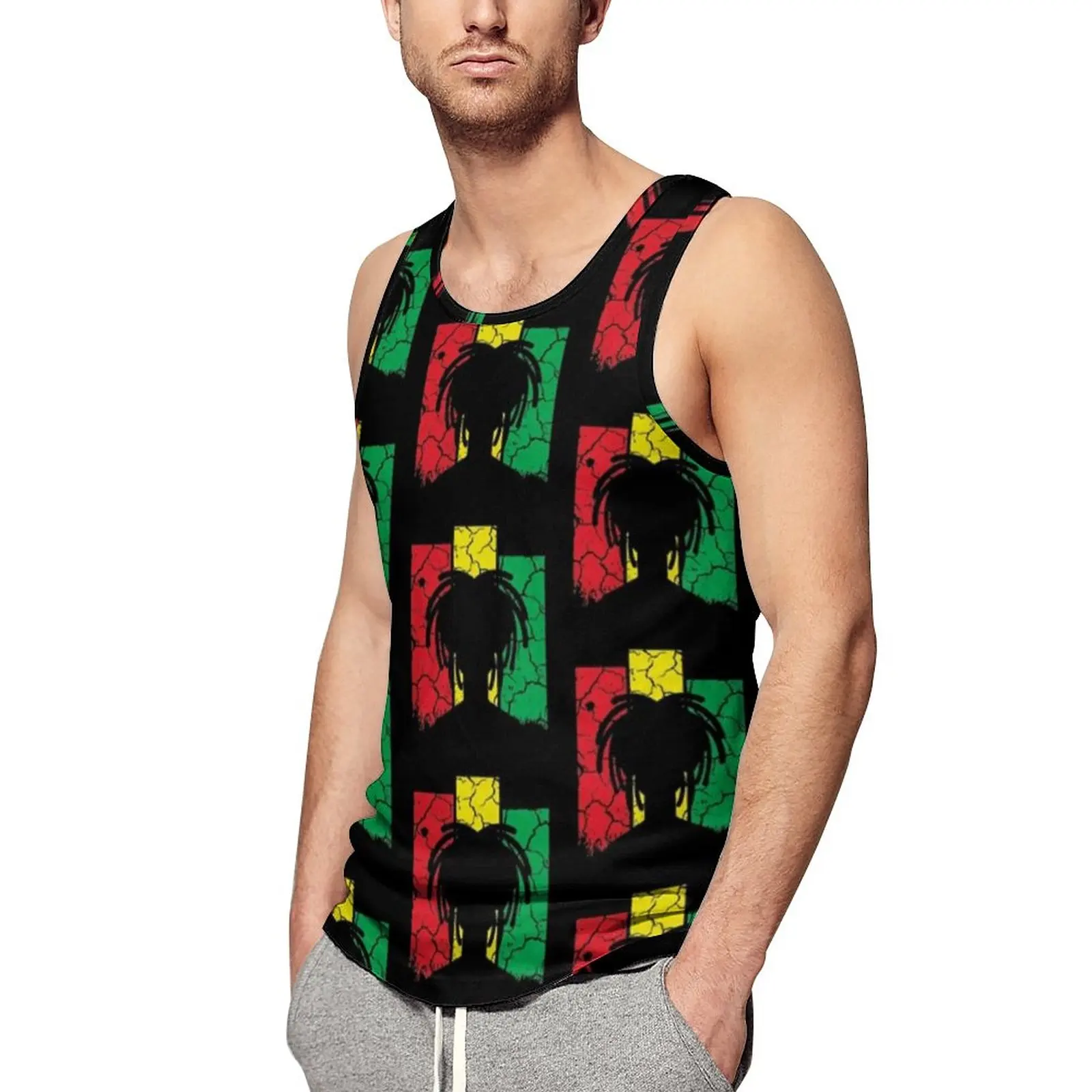 

Bob Marley Summer Tank Top Jamaican Singer Musician Gym Tops Male Custom Sportswear Sleeveless Shirts Plus Size 4XL 5XL