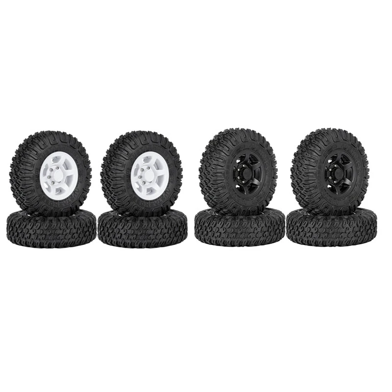 

4PCS 85Mm 1.55 Inch Beadlock Wheel Rims Tires Set For 1/10 RC Crawler Car Axial Yeti Jr RC4WD D90 TF2 Tamiya CC01