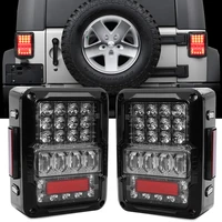 4d smoked lens led tail lights for jeep wrangler jk jku 2007 2018 with parking light brake turn signal and reverse light