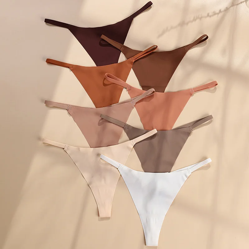 

Sexy Women Ice Silk Thong Panties Sport Underwear Sports Seamless G-string Female Underpants Breathable Briefs Ladies Lingerie
