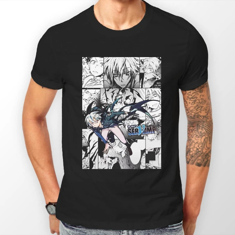 Рубашка Servamp Kuro в стиле унисекс сорочка со спящей золой с принтом манга все