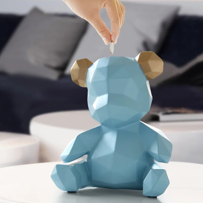 

Nordic Cute Bear Piggy Bank Ornaments Figurines Miniatures Christmas Decorations 2022 Creative Children's Room Piggy Bank