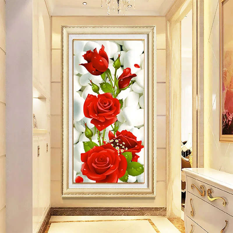 

5D Diamond Painting Red Rose Full Diamond Art Embroidery Large Office Living Room Home Decoration diy Diamond Cross Stitch Kits