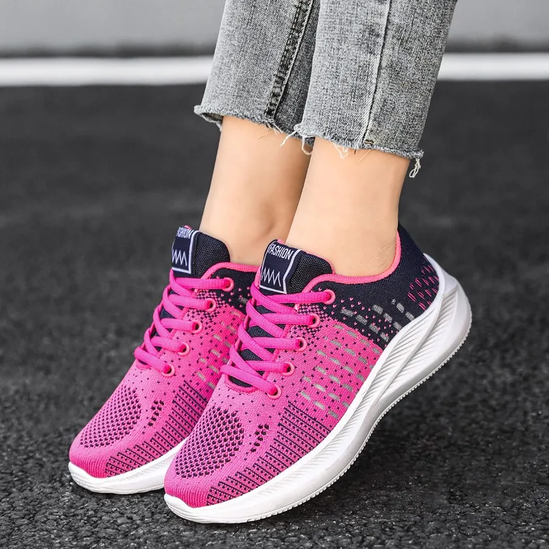 Sports Women's Walking Shoes Summer Mesh Breathable Outdoor Sneakers Lace Up Casual Shoes Lightweight  women shoes