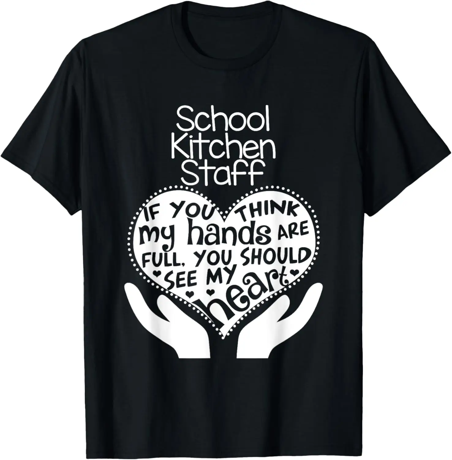 Футболка школьного персонала кухни Сердце Руки Кафетерийный подарок команды