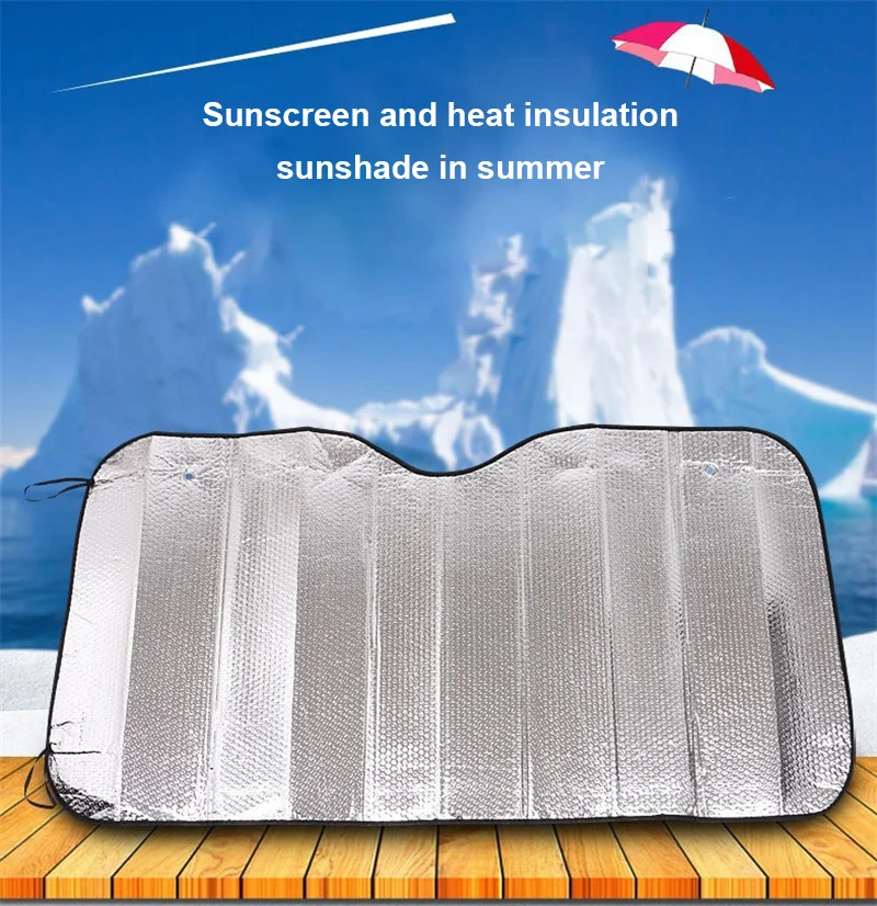 

Car Sunshade Automobile Sunscreen Heat Insulation Reflective Aluminum Film Sunshade Foldable Shade Front Windshield Sunshade