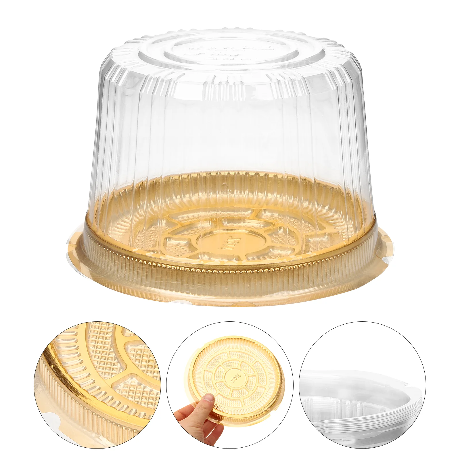 

Cake Box Plastic Carrier Container Lids Containers Transparent Slice Clear Cupcake Stand