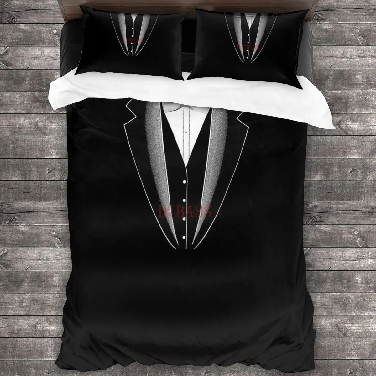 

TUXEDO Soft Microfiber Comforter Set with 2 Pillowcase, Quilt Cover With Zipper Closure King Size Comforter Cover
