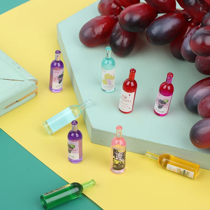 

5 шт. 1/12 миниатюрная бутылка для кукольного домика, миниатюрная имитация винной бутылки, аксессуары «сделай сам», Декор, кухонная модель, игр...