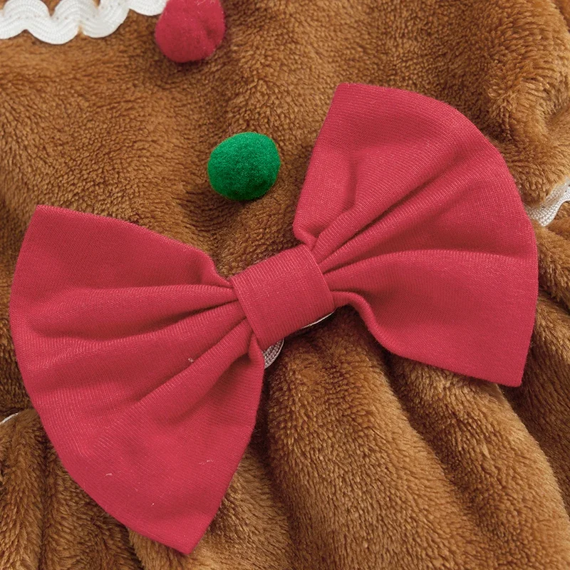 Рождественский комбинезон для маленьких девочек платье с длинными рукавами