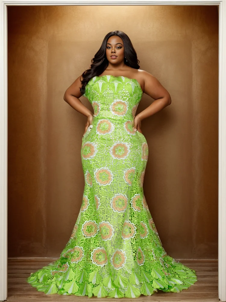 Французская Водорастворимая Кружевная Ткань В Африканском Стиле С Вышивкой