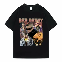 hip hop singer bad bunny portrait graphic print t shirt regular mens tops tees men women fashion cotton tshirt unisex t shirts