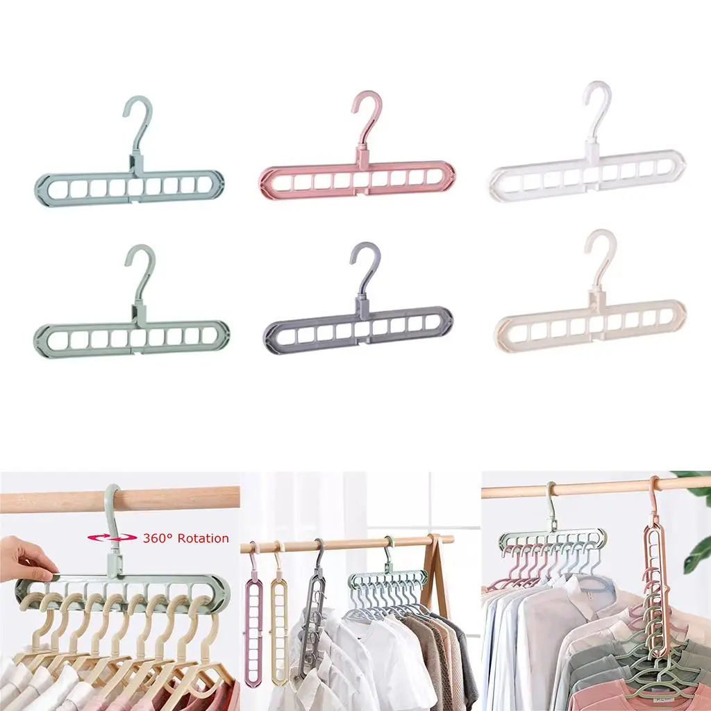 

Multiport 9 Hole Slots Closet Clothes Hangers Space Saving