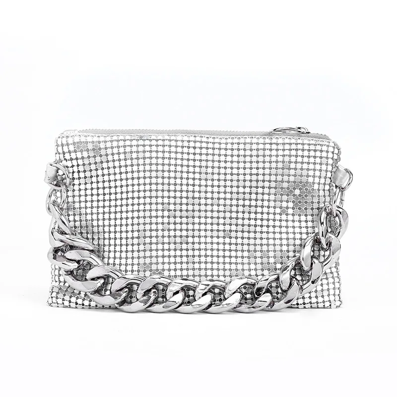 

2022 New Women Sequins Clutch Handbags Bling Wedding Banquet Wallets Chain Shoulder Bags 2 Colors Drop Shipping