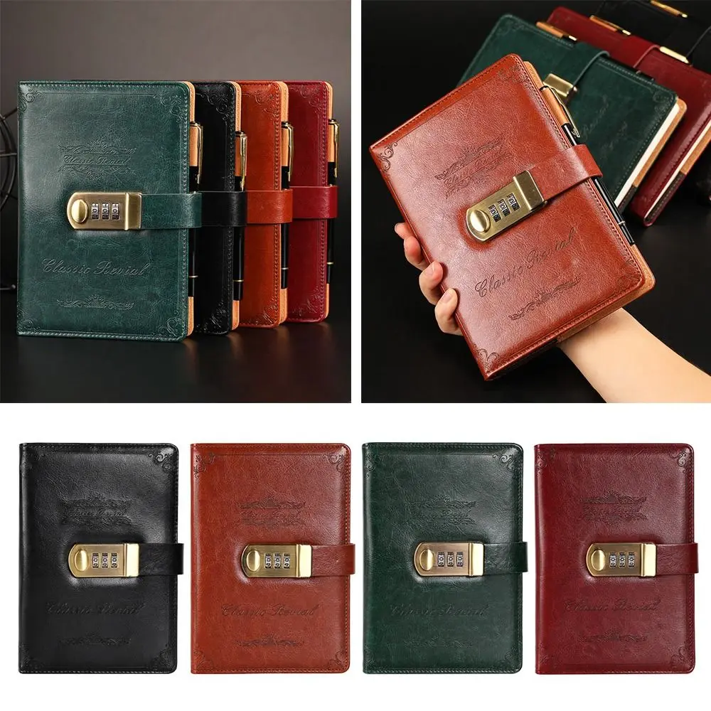 

Блокнот А5 с паролем, простой утолщенный модный студенческий блокнот с замком для путешественников, журнал, канцтовары, офисные и школьные принадлежности