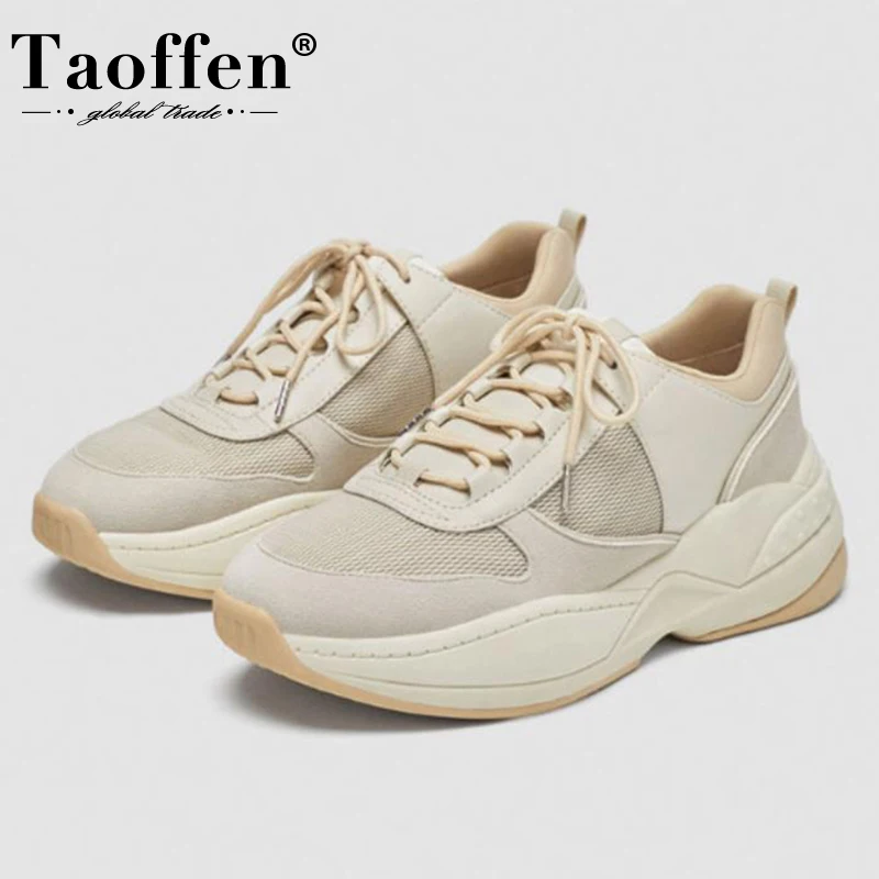 

Taoffen 2022 INS Women Sneakers Flat Heel Shoes Women High Quality Shoes Fashion Simple Daily Shoes Footwear Size 35-40