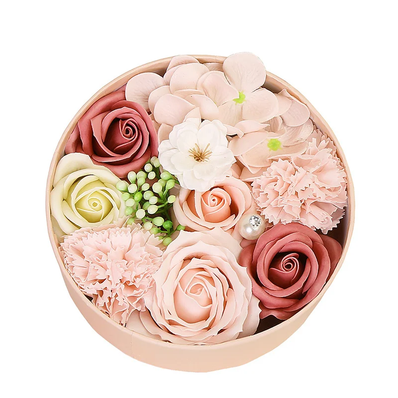 

New Cross-border Valentine's Day Teacher's Day Gift Soap Flower Small Round Box For Girlfriend's Holiday Christmas Gift