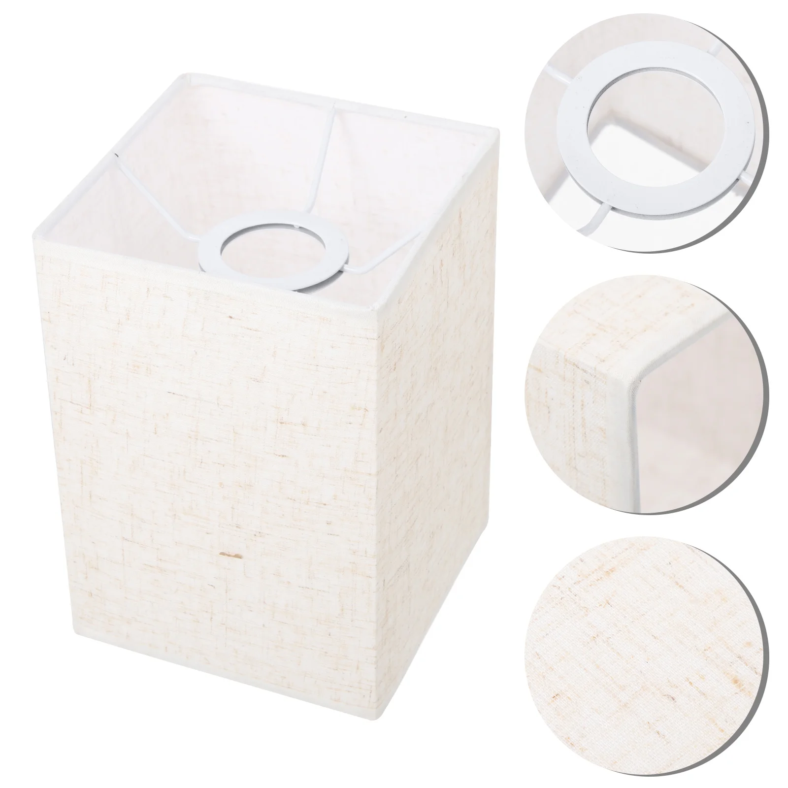 

Square Lamp Shade Table Hanging Cover Rustic Shades Fabric Chandelier Spider Buckle Linen Lampshade