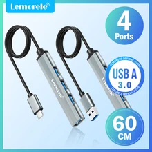 Lemorele USB C타입 허브, USB 3.0 OTG 4 포트, 멀티 스플리터 어댑터, 노트북 액세서리, 샤오미 레노버 맥북 프로용