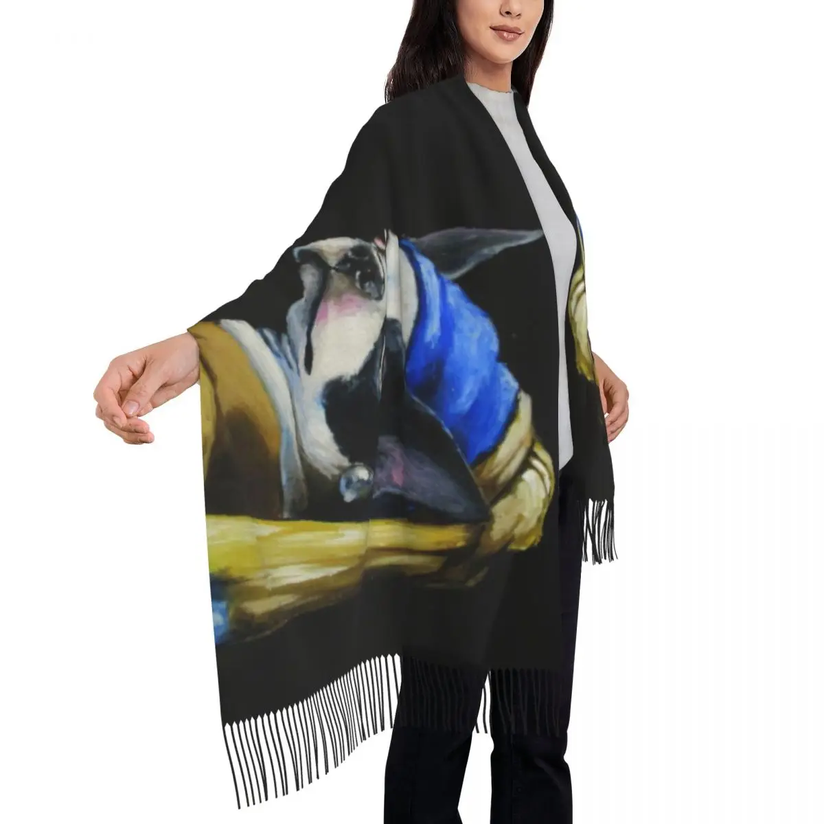 Шарф с жемчугом и принтом на заказ мужские женские зимние осенние теплые шарфы