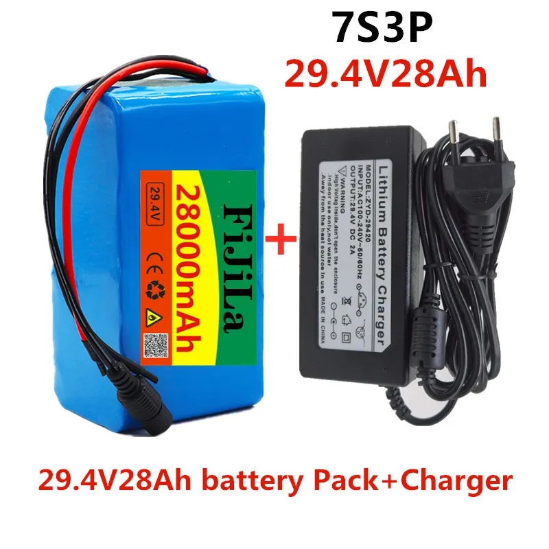 

NEW 7s3p 24V 28Ah 18650 Battery Li-ion Battery Pack 29.4V 28000mAh Electric Bicycle Moped /Li-ion Battery Pack with BMS+ Charger