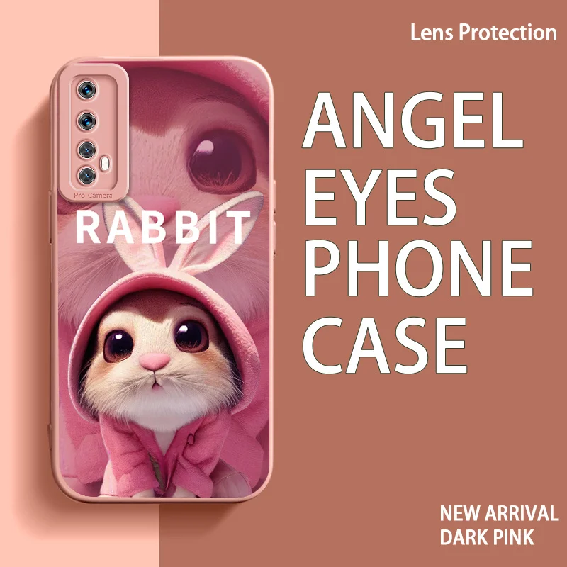 

Case for Realme 7 4G Global V5 5G Realme 8 8 Pro Narzo 20 Pro Oppo K7x Big Eyed Double eared Rabbit Case Cute Rabbit
