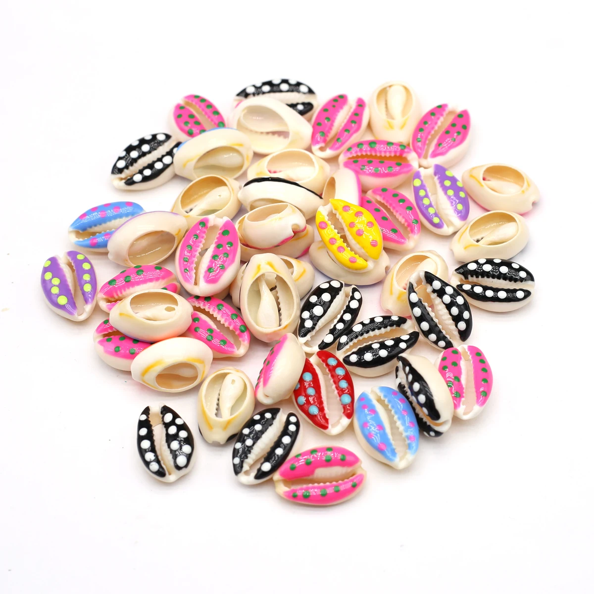 

10Pcs Natural Shell Eye Shape Conch Beads Multicolor Sea Shells Shellfish Loose Spacer Beads for Jewelry Making DIY Accessories