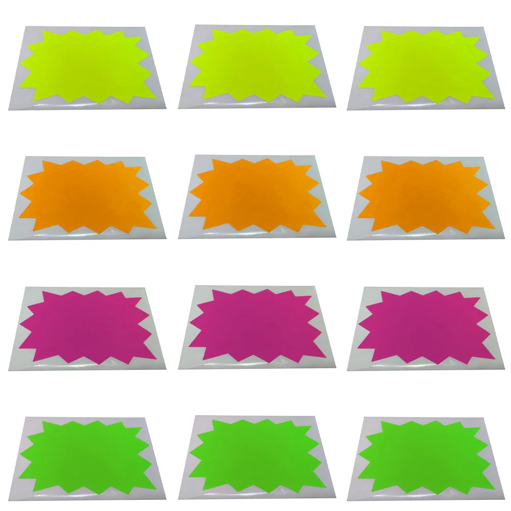 

Blank Stickers Label Supermarket Price Fluorescent Paper Colorful Adhesive Notes