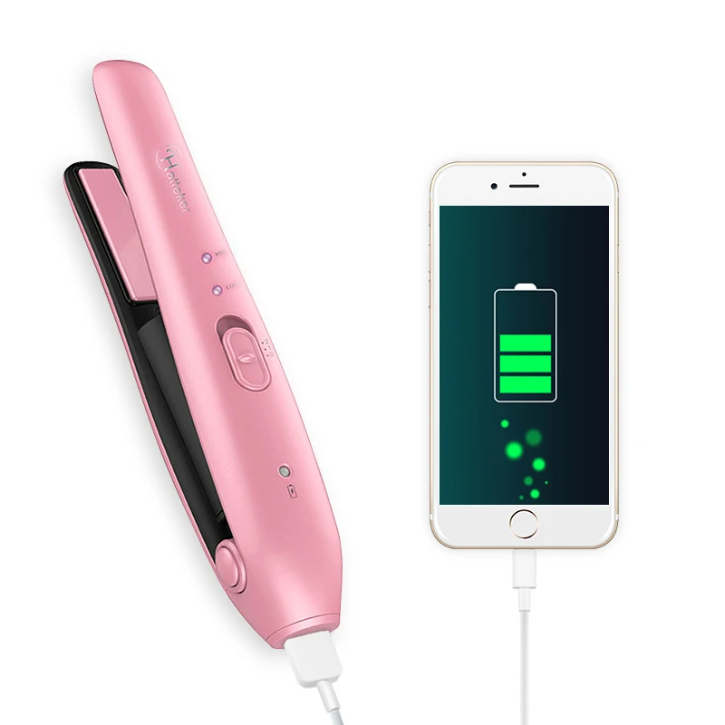 

Mini 2 In 1 Curling And Straightening Rechargeable Curle Iron Wireless Hair Straightener Hair Curler Flat Iron Styling Tools 42D
