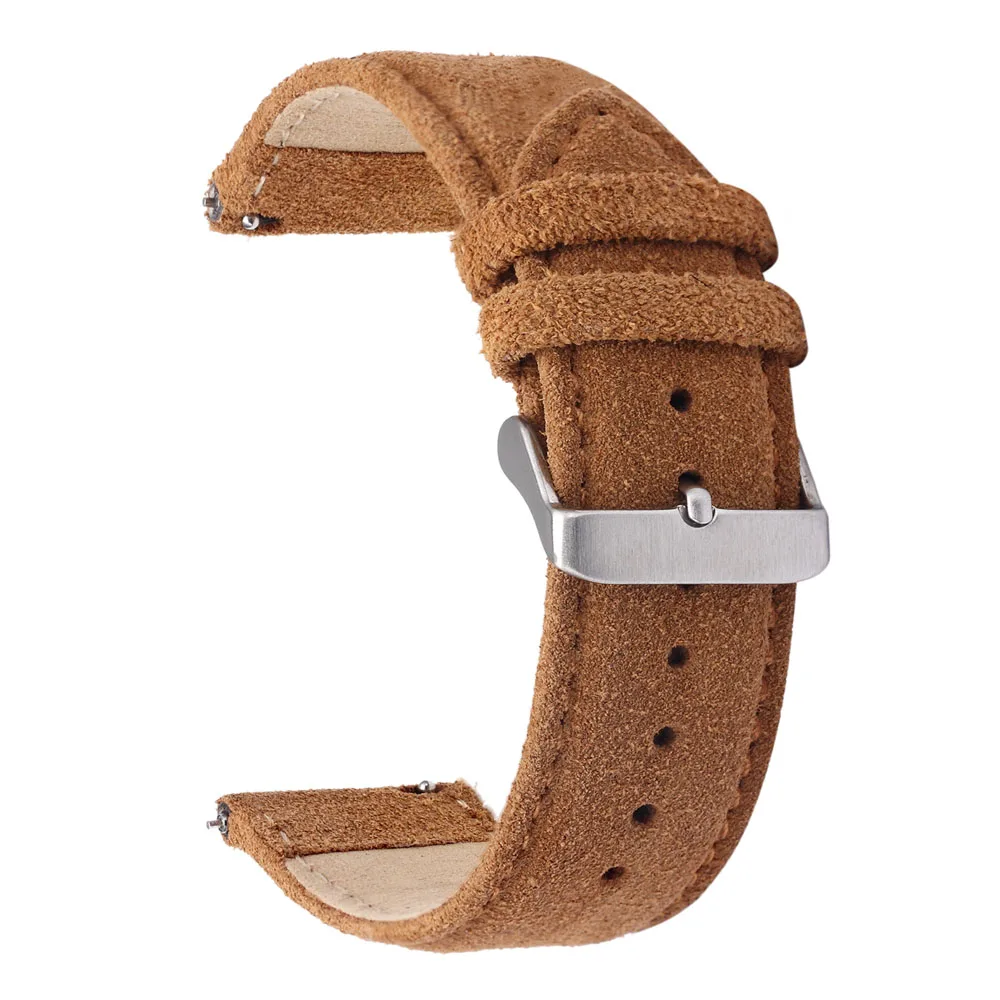 

Genuine Suede Leather Band Watch Strap 20mm 22mm for Branded Watches Quick Release Pins