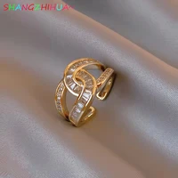 2022 new design u shaped zircon adjustable rings girl hip hop accessories for woman girls korean fashion jewelry gift