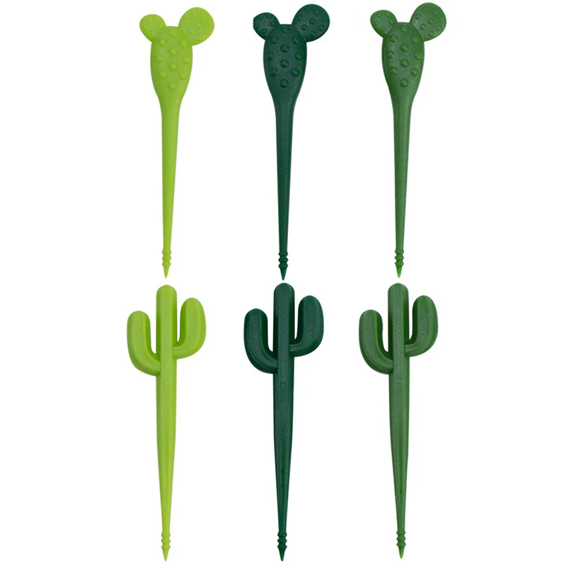 

Mini Cartoon 3pcs cactus Animal Farm Fruit Fork Children Snack Cake Dessert Food Fruit Pick Toothpick Bento Lunches Party Decor