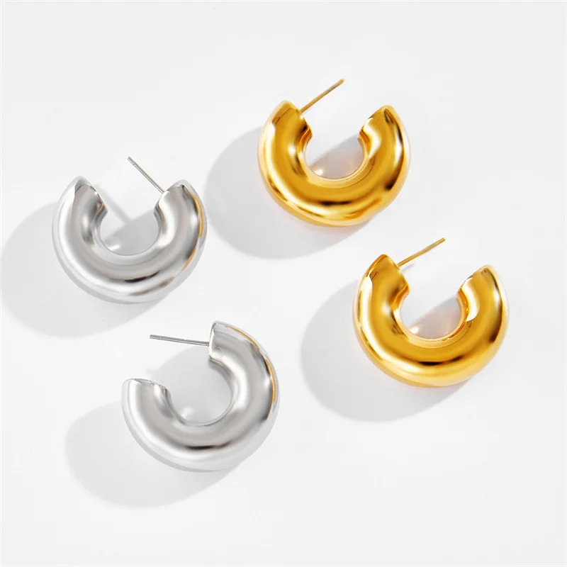 Женские Простые геометрические серьги-кольца AOMU в минималистском стиле круглые