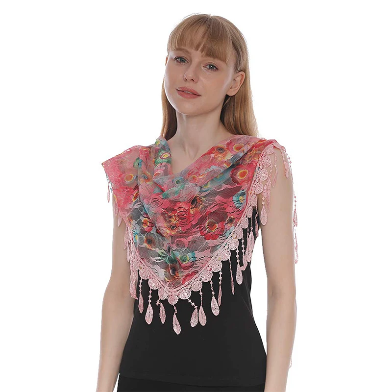 Женский треугольный шарф-пончо Kruchev 80-100 см