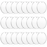 24 pieces 3 inch acrylic keychain blanks circles clear disc ornaments blanks with hole circle discs for diy keychain