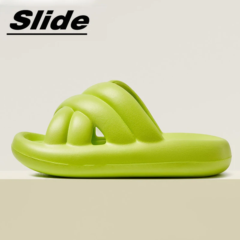 

Home Soft Sole Pillow Slides for Women Summer 2023 Fashion Thick Platform Cloud Slippers Woman Flat Non Slip Flip Flops Sandals