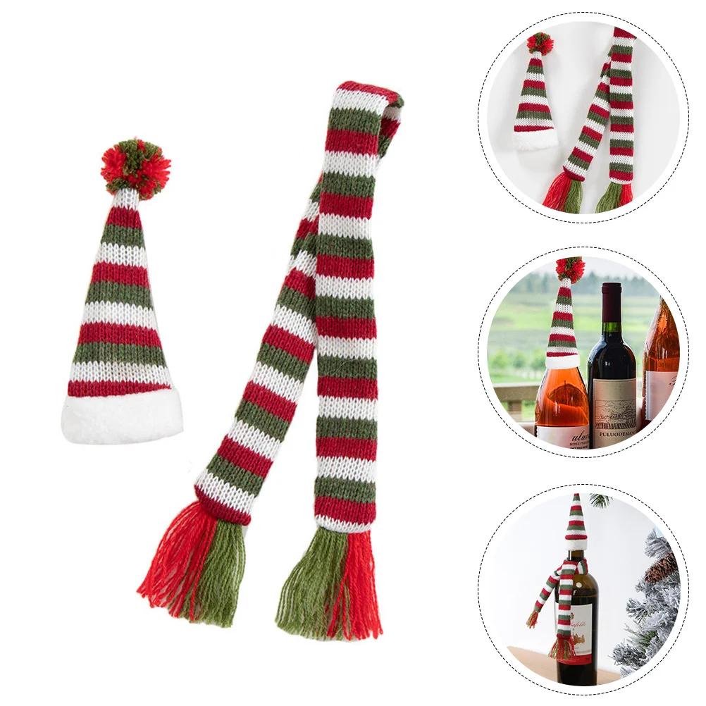 

3Sets Practical Non-woven Bottle Scarf Xmas Party Prop