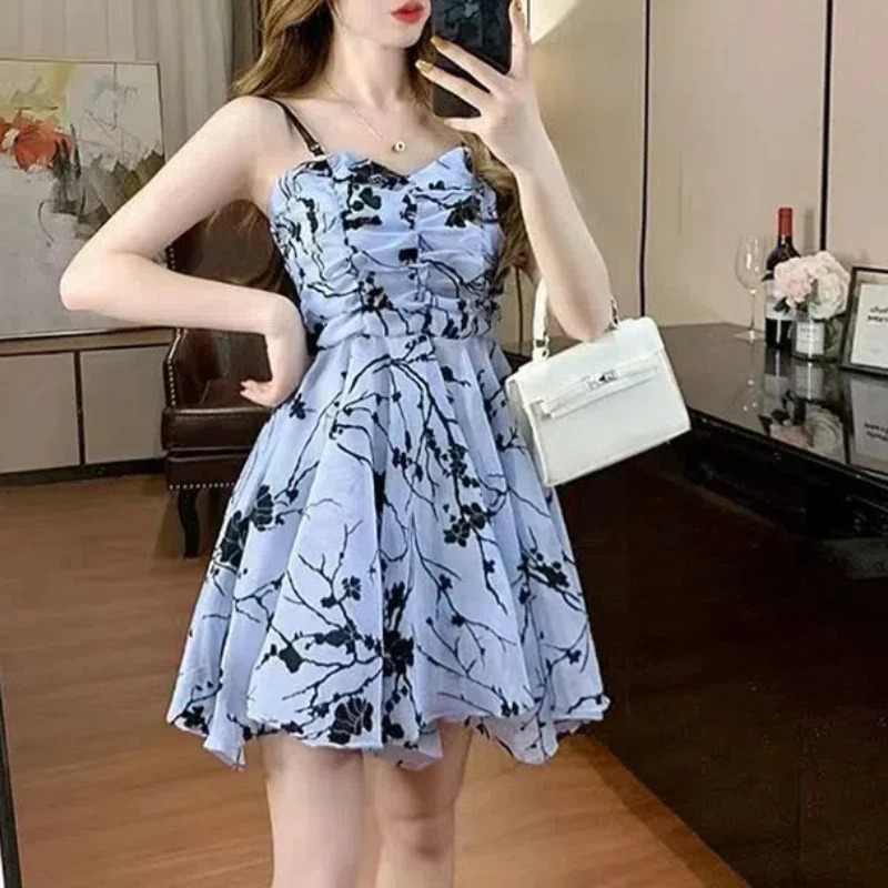 Женский пуловер с V-образным вырезом Юбка До Колена контрастных цветов цветочным