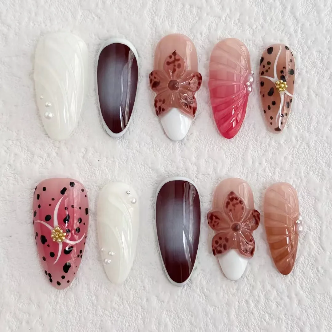 Новинка 20225 ручная работа с тиснением в цветочном стиле средний миндаль