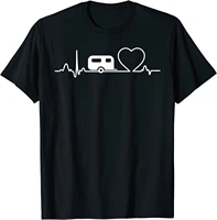 camping trailer rv heartbeat shirt vacation outdoor hiking t shirt