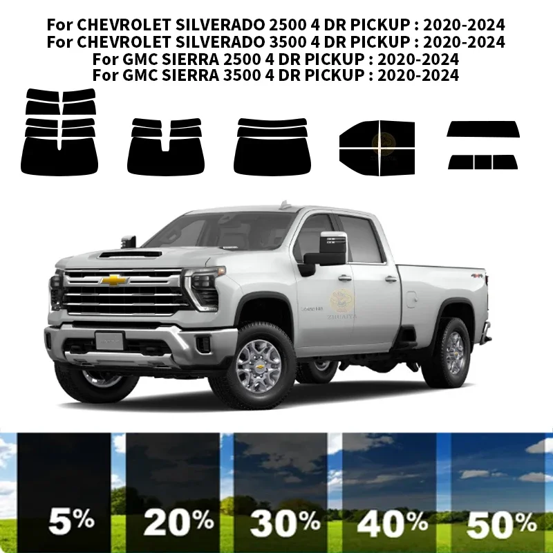 

Нанокерамическая Автомобильная УФ-пленка Precut для окон, автомобильная оконная пленка для CHEVROLET SILVERADO 3500 4 DR PICKUP 2020-2024